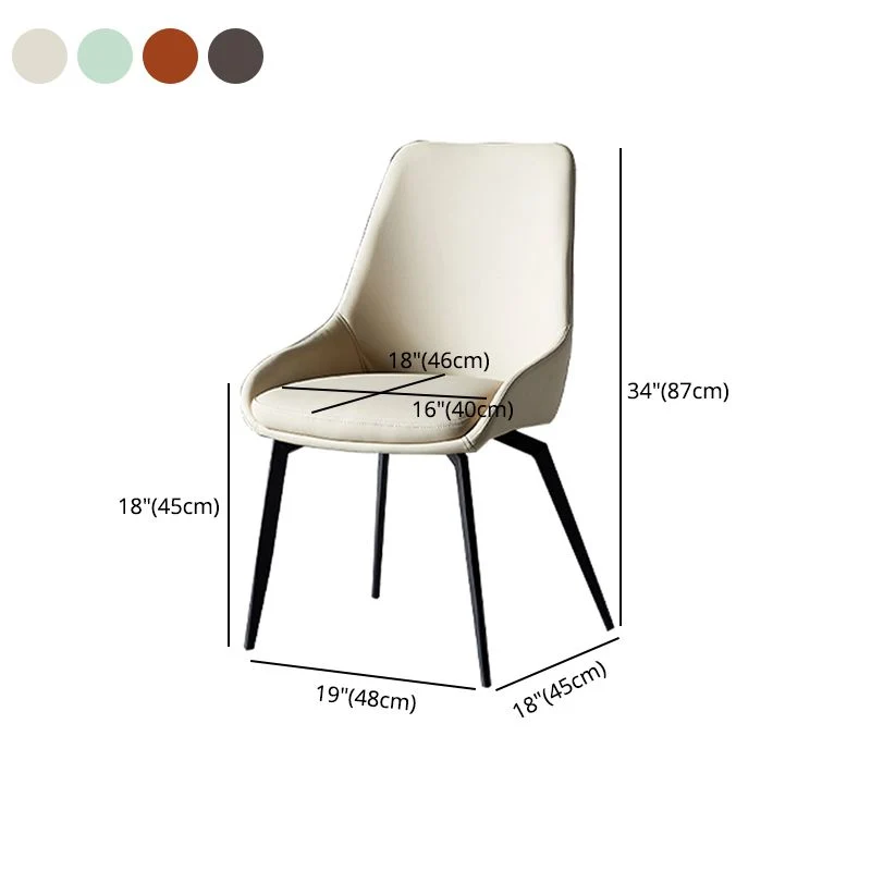 Sedia da ristorante moderna pelle con finitura opaca Parsons, sedia da pranzo con gambe nere Clearhalo