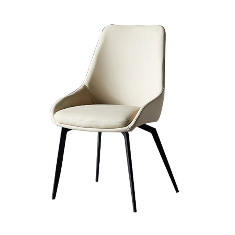 Sedia da ristorante moderna pelle con finitura opaca Parsons, sedia da pranzo con gambe nere Clearhalo
