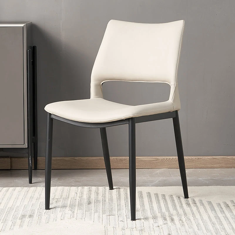 Sedia da ristorante moderna pelle, finitura opaca, con schienale aperto, sedia da pranzo (set di 2) Clearhalo