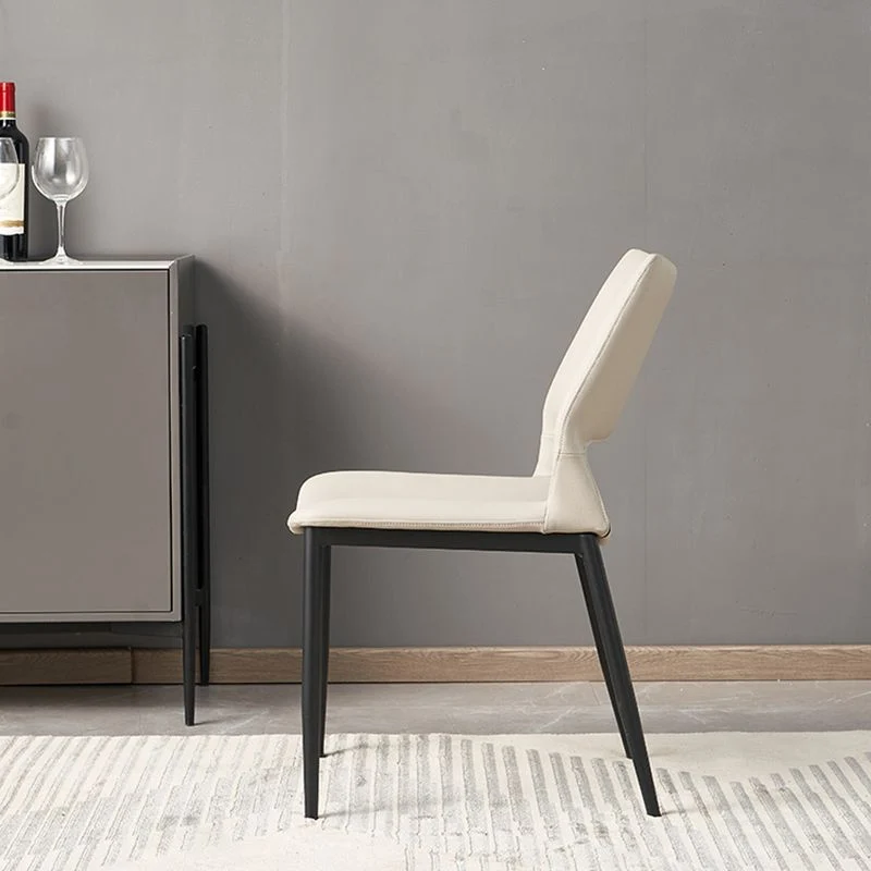 Sedia da ristorante moderna pelle, finitura opaca, con schienale aperto, sedia da pranzo (set di 2) Clearhalo