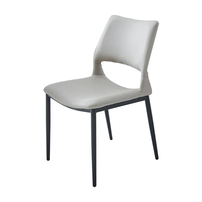 Sedia da ristorante moderna pelle, finitura opaca, con schienale aperto, sedia da pranzo (set di 2) Clearhalo