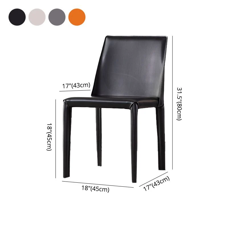Sedia da ristorante moderna pelle di sella Parsons, finitura opaca, sedia da pranzo (set di 2) Clearhalo