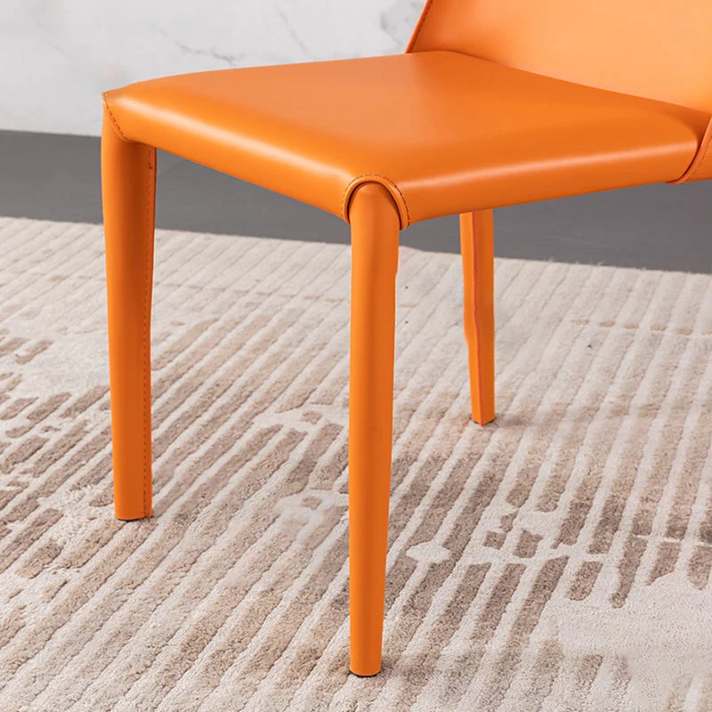 Sedia da ristorante moderna pelle di sella Parsons, finitura opaca, sedia da pranzo (set di 2) Clearhalo
