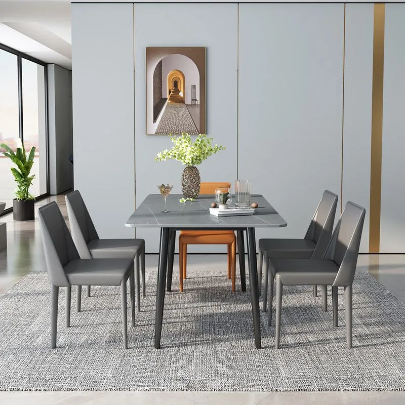 Sedia da ristorante Parsons stile designer, pelle, con finitura opaca, (set di 2) Clearhalo