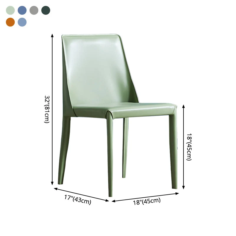 Sedia da ristorante Parsons stile designer, pelle, con finitura opaca, (set di 2) Clearhalo