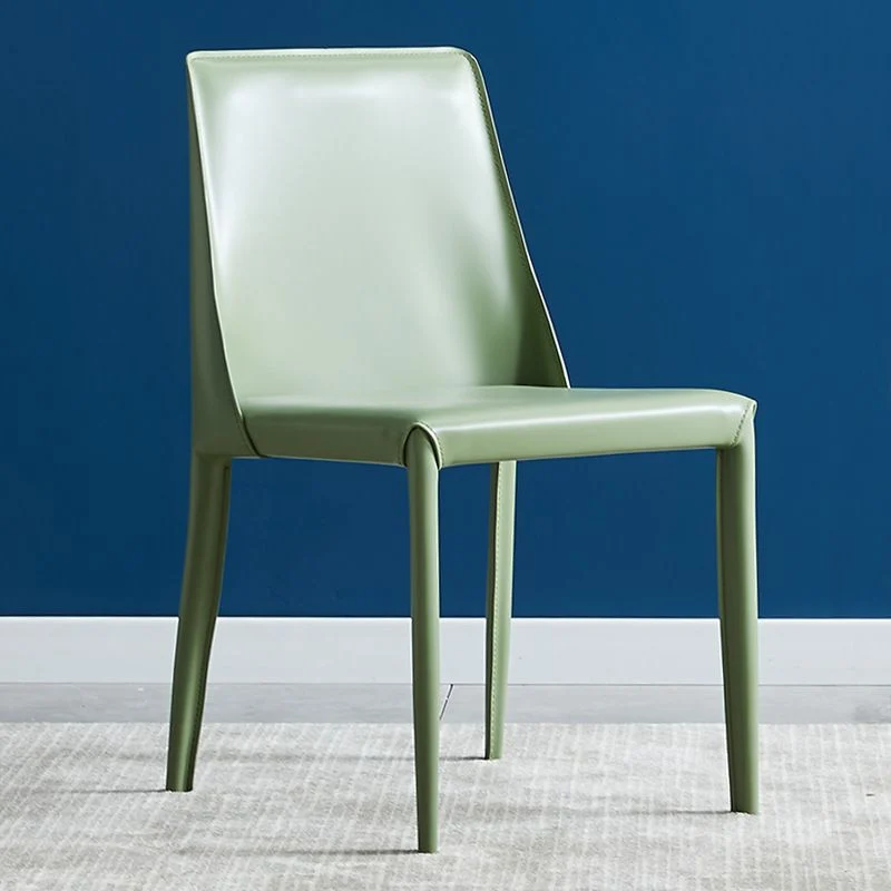 Sedia da ristorante Parsons stile designer, pelle, con finitura opaca, (set di 2) Clearhalo