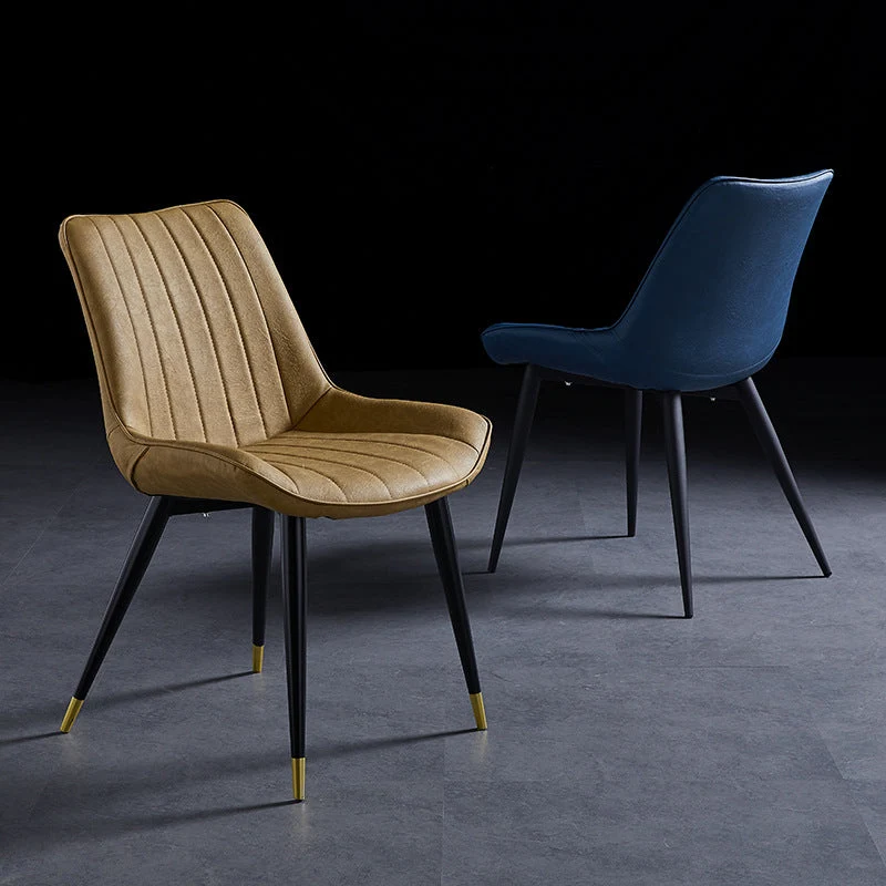 Sedia da ristorante scandinava pelle con finitura opaca Parsons Clearhalo