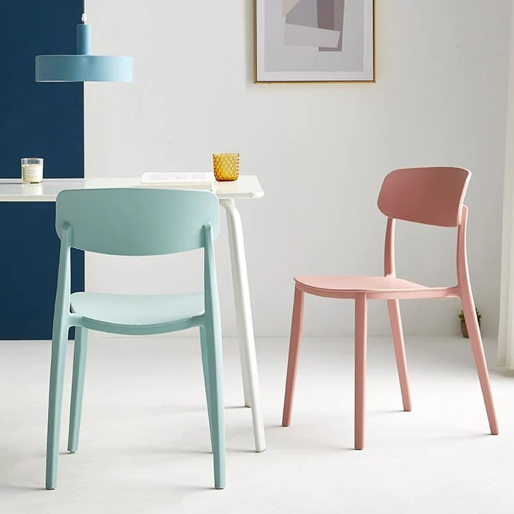 Sedia da ristorante scandinava plastica, colori caramellati, con schienale aperto Clearhalo