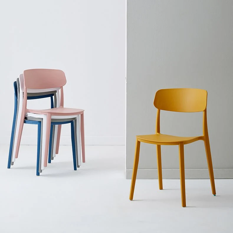Sedia da ristorante scandinava plastica, colori caramellati, con schienale aperto Clearhalo