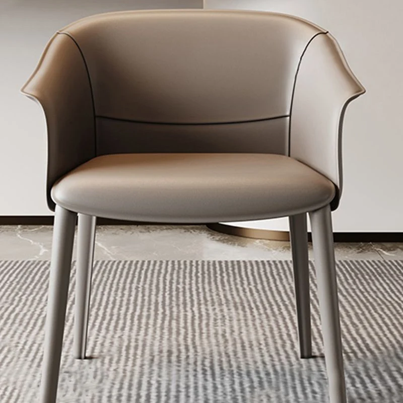 Sedia da sala da pranzo con braccioli stile moderno metallo con schienale massiccio per cucina Clearhalo