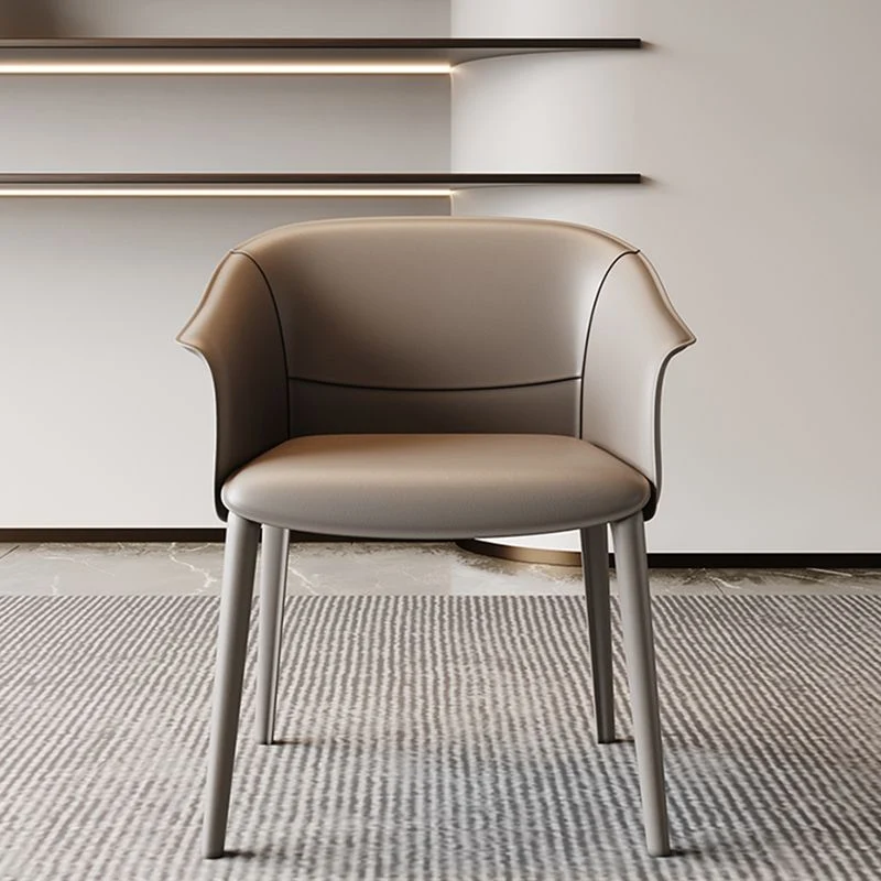 Sedia da sala da pranzo con braccioli stile moderno metallo con schienale massiccio per cucina Clearhalo