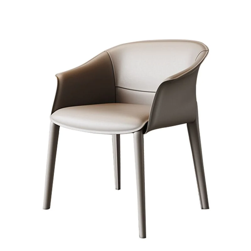 Sedia da sala da pranzo con braccioli stile moderno metallo con schienale massiccio per cucina Clearhalo