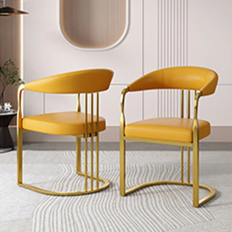 Sedia da sala da pranzo con schienale doghe metallo, stile glamour, per interni Clearhalo