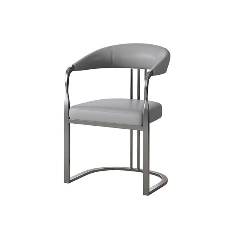Sedia da sala da pranzo con schienale doghe metallo, stile glamour, per interni Clearhalo