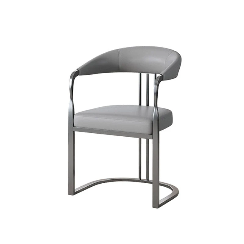 Sedia da sala da pranzo con schienale doghe metallo, stile glamour, per interni Clearhalo