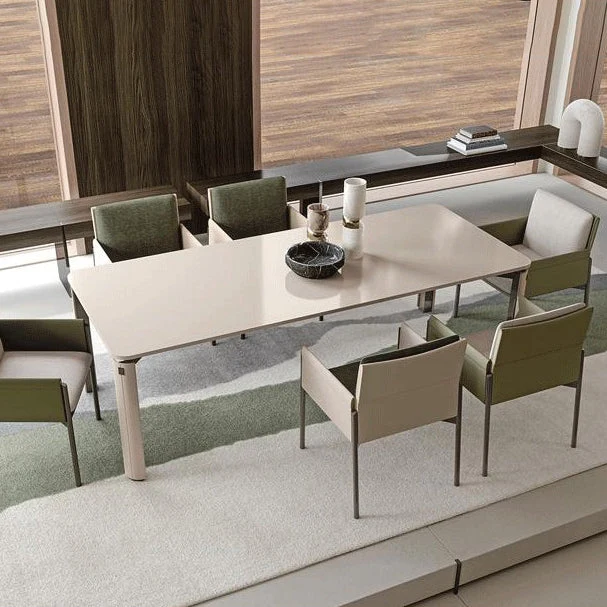 Sedia da sala da pranzo contemporanea ecopelle, finitura opaca, con schienale massiccio, poltrona da pranzo Clearhalo