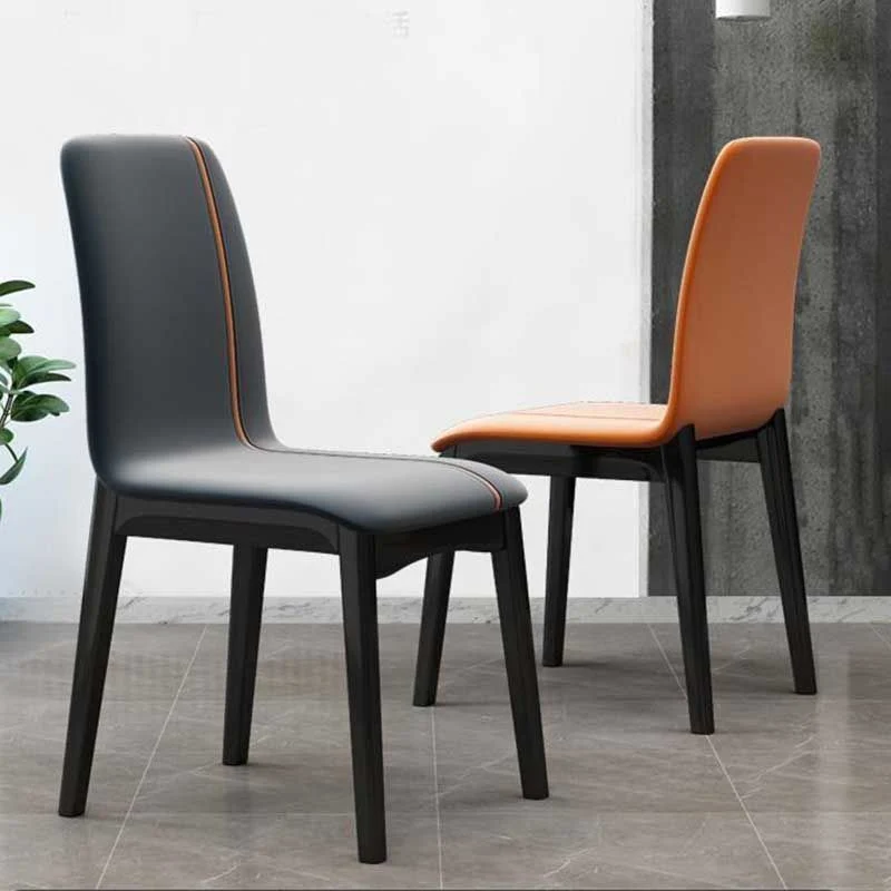 Sedia da sala da pranzo contemporanea ecopelle Sedia da pranzo Parsons con finitura opaca Clearhalo