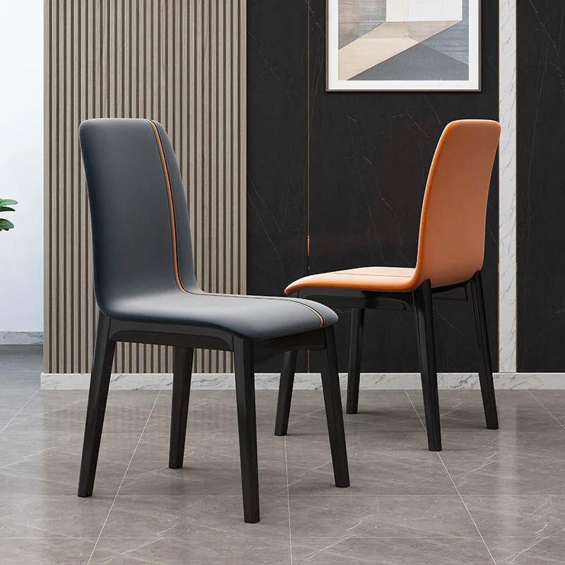 Sedia da sala da pranzo contemporanea ecopelle Sedia da pranzo Parsons con finitura opaca Clearhalo