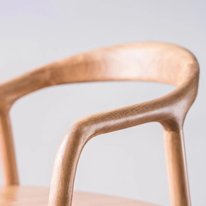 Sedia da sala da pranzo contemporanea legno massello Sedia da pranzo laterale con schienale aperto e braccioli Clearhalo