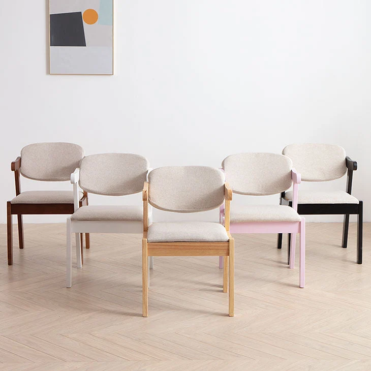 Sedia da sala da pranzo contemporanea legno Sedia da pranzo singola con schienale aperto Clearhalo