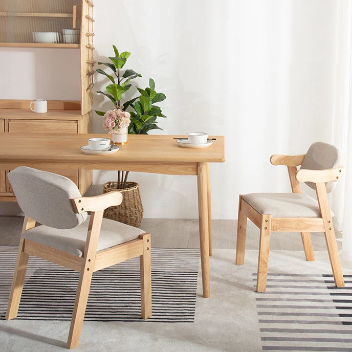 Sedia da sala da pranzo contemporanea legno Sedia da pranzo singola con schienale aperto Clearhalo