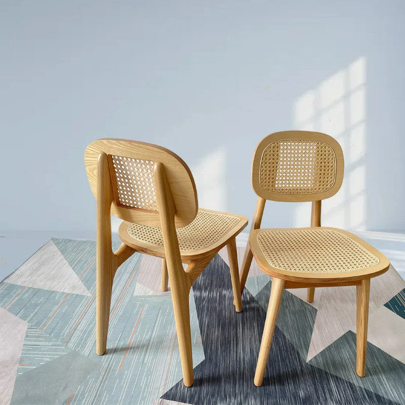 Sedia da sala da pranzo contemporanea legno Sedia da pranzo laterale con schienale aperto per uso domestico Clearhalo
