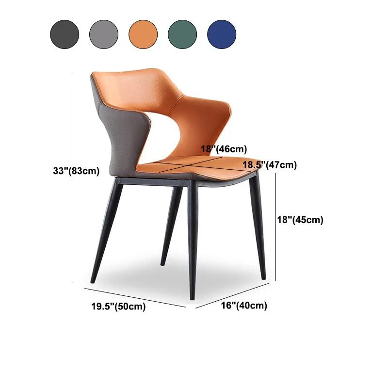 Sedia da sala da pranzo contemporanea metallo Sedia da pranzo laterale con schienale aperto con finitura metallica Clearhalo