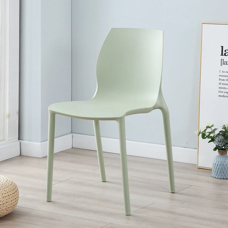 Sedia da sala da pranzo contemporanea plastica Sedia laterale impilabile per la casa con schienale solido Clearhalo