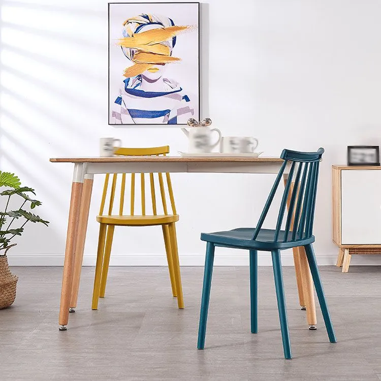 Sedia da sala da pranzo da cucina con schienale doghe plastica contemporanea Clearhalo