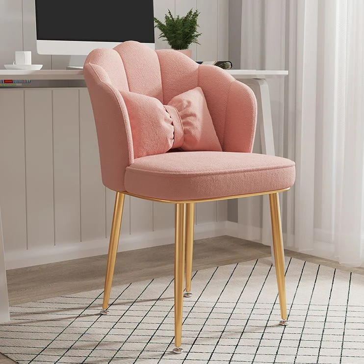 Sedia da sala da pranzo Glam Sedia da 16,5'' con schienale massiccio e largo con 4 gambe metallo per uso domestico Clearhalo