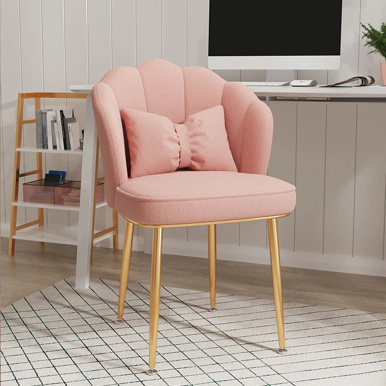 Sedia da sala da pranzo Glam Sedia da 16,5'' con schienale massiccio e largo con 4 gambe metallo per uso domestico Clearhalo