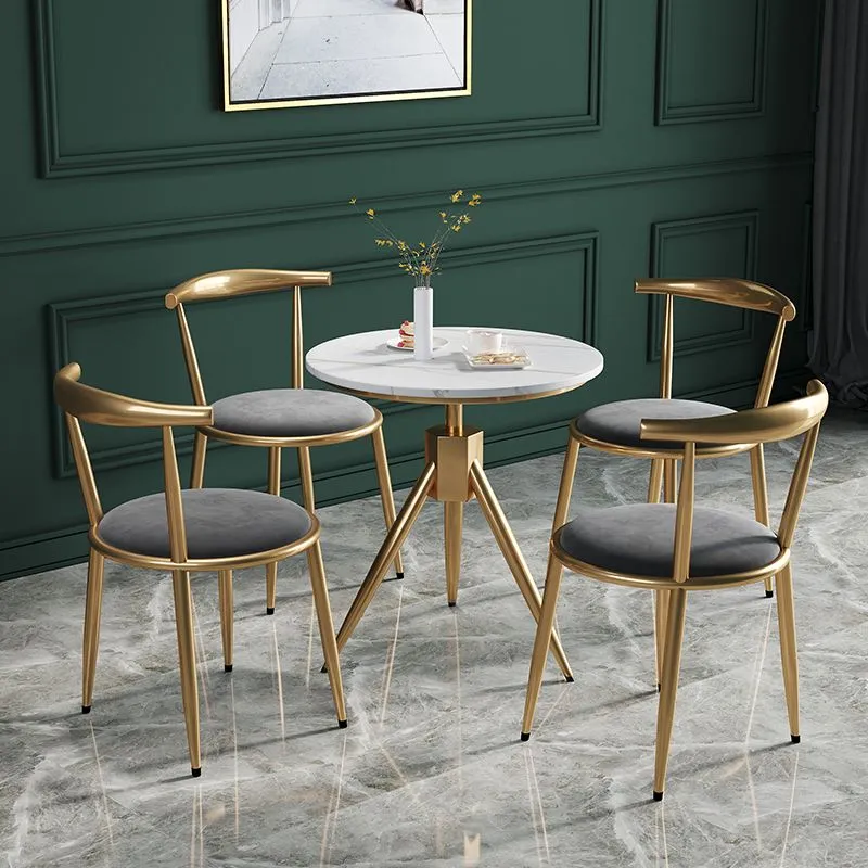 Sedia da sala da pranzo Glam velluto Sedia laterale da pranzo con schienale aperto per uso ristorante Clearhalo