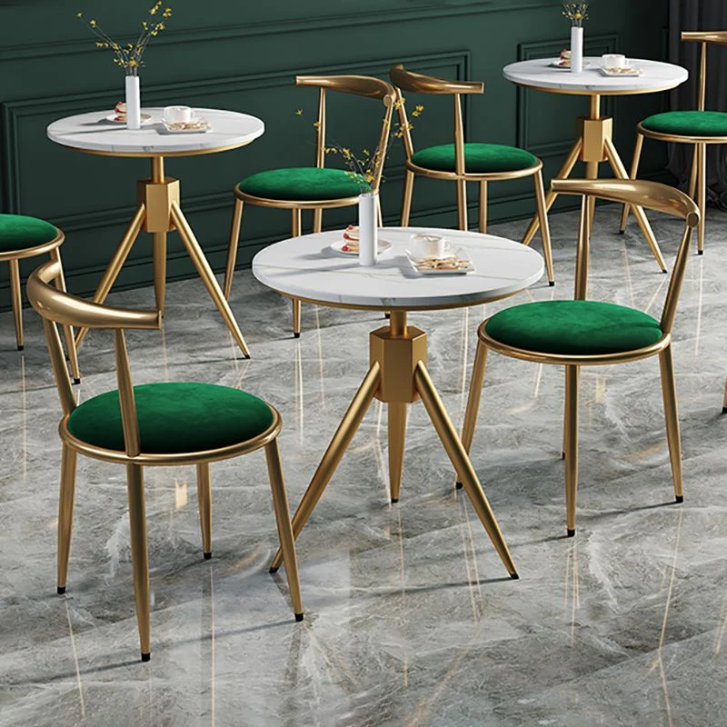 Sedia da sala da pranzo Glam velluto Sedia laterale da pranzo con schienale aperto per uso ristorante Clearhalo