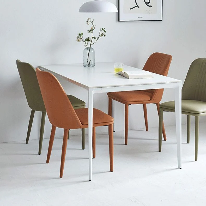Sedia da sala da pranzo imbottita metallo con schienale massiccio per la casa industriale Clearhalo