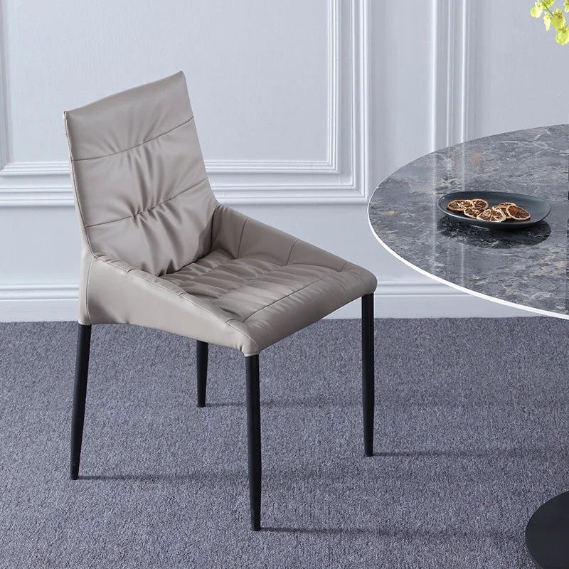 Sedia da sala da pranzo imbottita metallo con schienale massiccio per la casa contemporanea (set di 2) Clearhalo