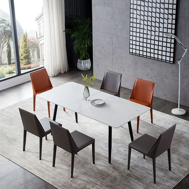 Sedia da sala da pranzo imbottita metallo con schienale massiccio per la casa stile moderno Clearhalo