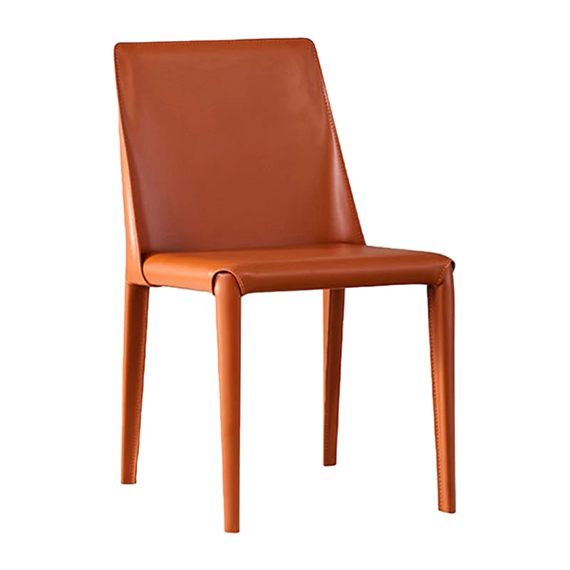 Sedia da sala da pranzo imbottita metallo con schienale massiccio per la casa stile moderno Clearhalo