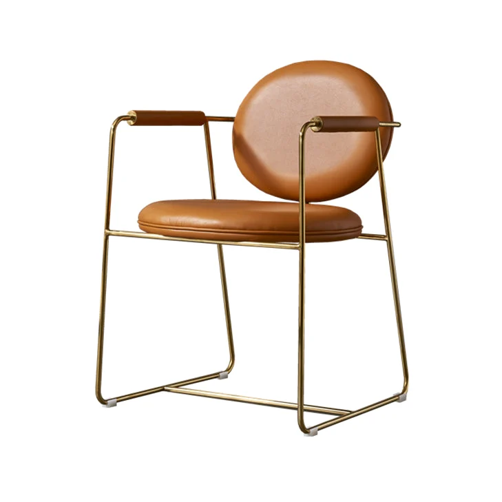 Sedia da sala da pranzo imbottita metallo con schienale aperto per la casa stile moderno Clearhalo