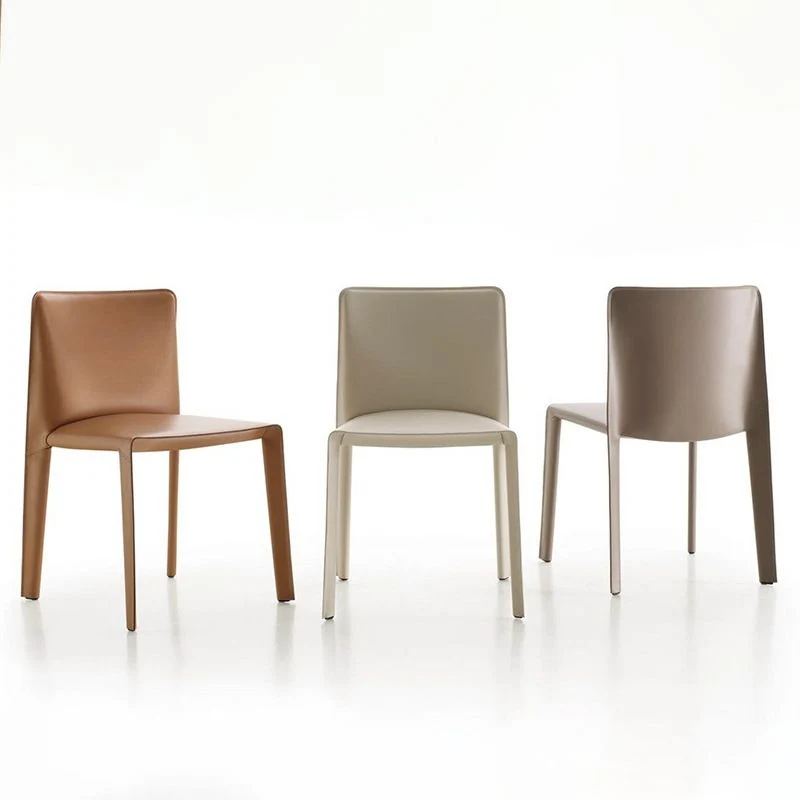 Sedia da sala da pranzo imbottita metallo con schienale massiccio per la casa stile moderno Clearhalo
