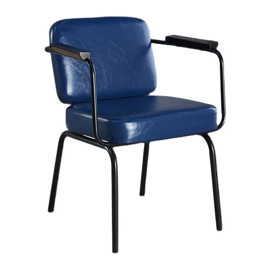 Sedia da sala da pranzo industriale metallo Poltrona da pranzo Parsons con finitura metallizzata Clearhalo