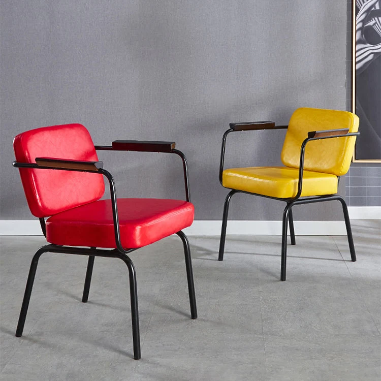 Sedia da sala da pranzo industriale metallo Poltrona da pranzo Parsons con finitura metallizzata Clearhalo