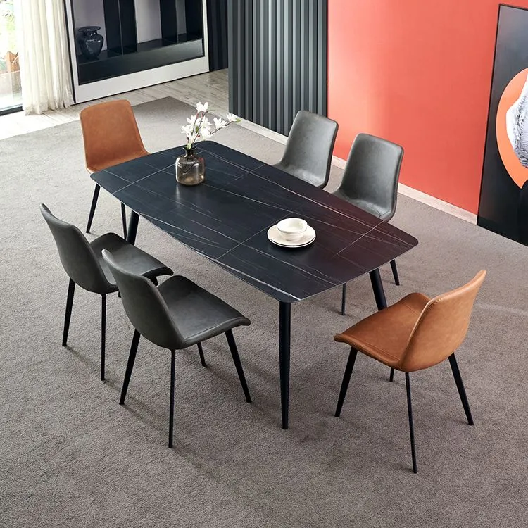Sedia da sala da pranzo industriale metallo Sedia da pranzo con schienale massiccio e finitura metallica Clearhalo