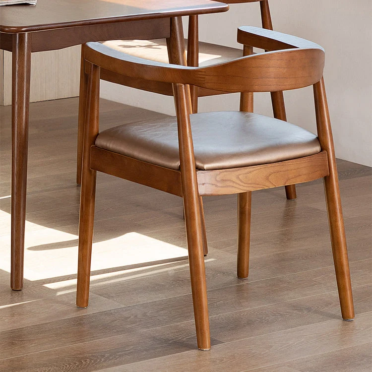 Sedia da sala da pranzo legno imbottita con schienale aperto per la casa contemporanea Clearhalo