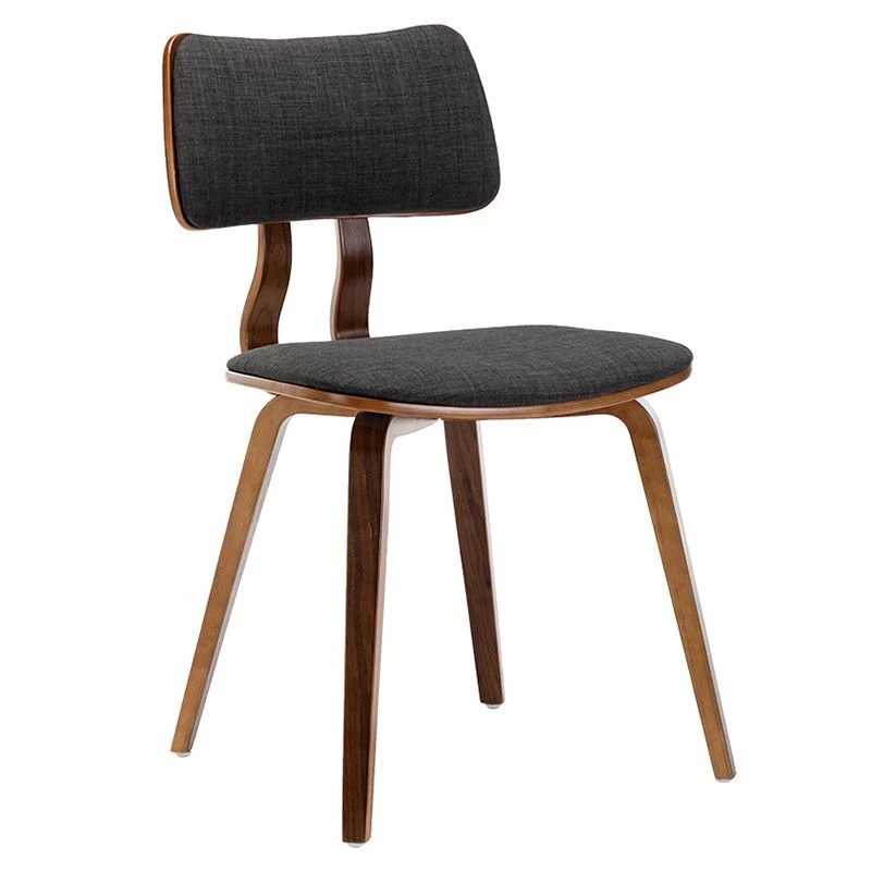 Sedia da sala da pranzo legno imbottita con schienale aperto per la casa contemporanea Clearhalo