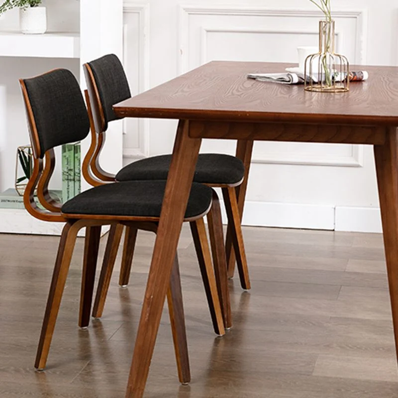 Sedia da sala da pranzo legno imbottita con schienale aperto per la casa contemporanea Clearhalo