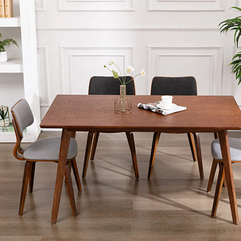 Sedia da sala da pranzo legno imbottita con schienale aperto per la casa contemporanea Clearhalo