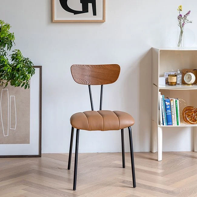 Sedia da sala da pranzo legno massello stile nordico Sedia da pranzo laterale con schienale aperto per uso domestico Clear...