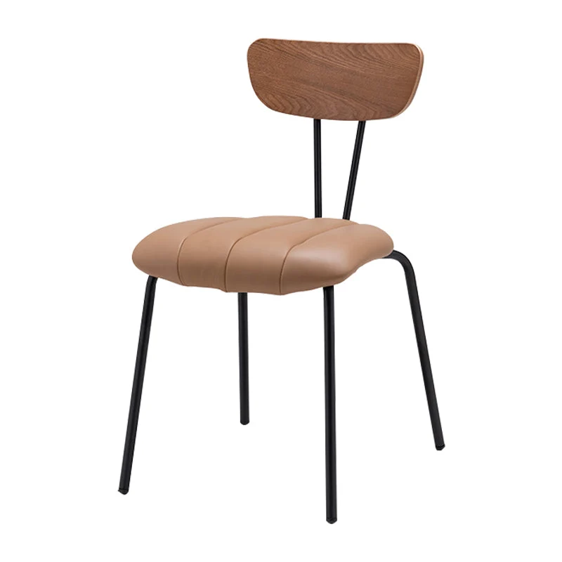 Sedia da sala da pranzo legno massello stile nordico Sedia da pranzo laterale con schienale aperto per uso domestico Clear...