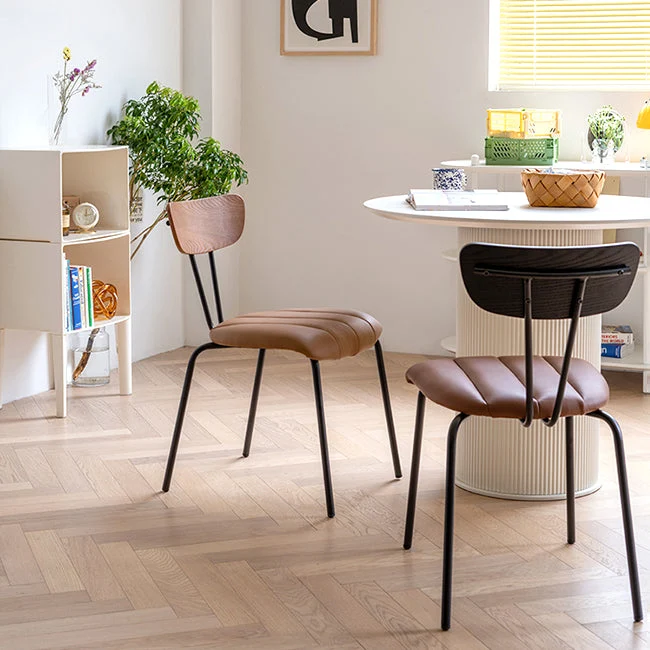 Sedia da sala da pranzo legno massello stile nordico Sedia da pranzo laterale con schienale aperto per uso domestico Clear...