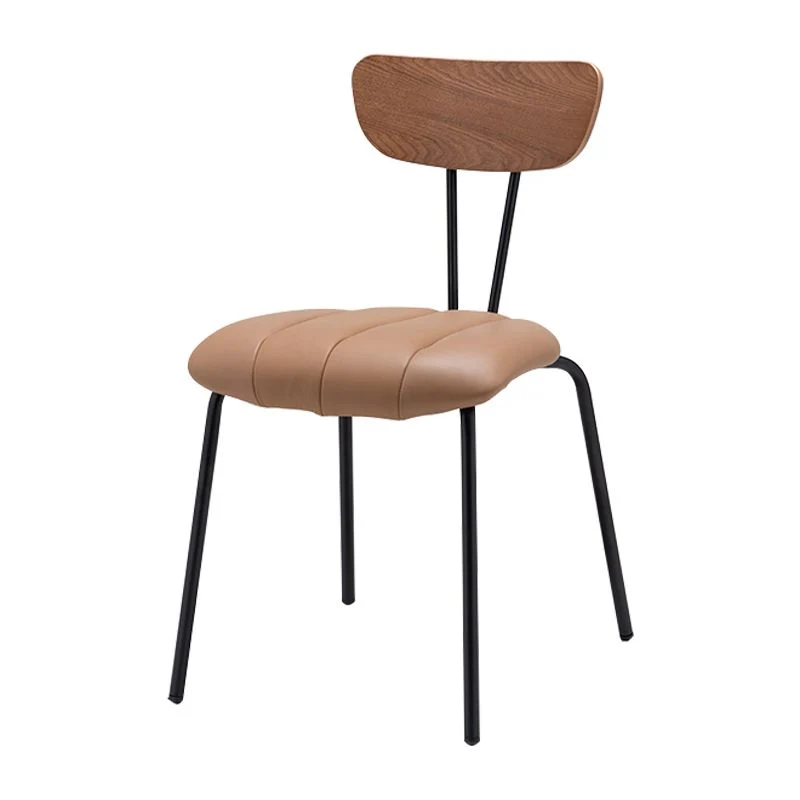 Sedia da sala da pranzo legno massello stile nordico Sedia da pranzo laterale con schienale aperto per uso domestico Clear...